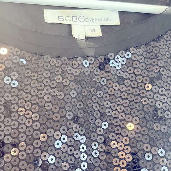 BCBG Black Sequined Cocktail Dress. - Picture 2 of 2